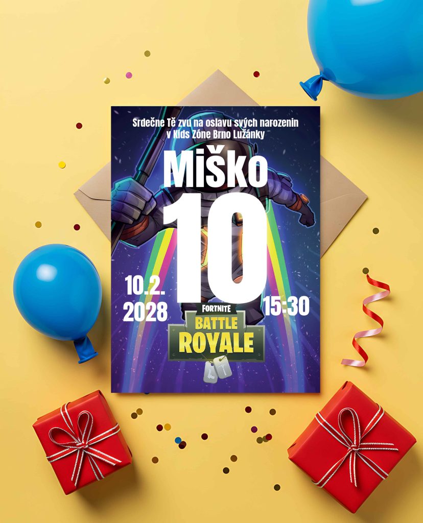 Pozvánka na narozeniny Fortnite 2