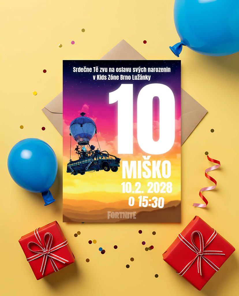 Pozvánka na narozeniny Fortnite 1