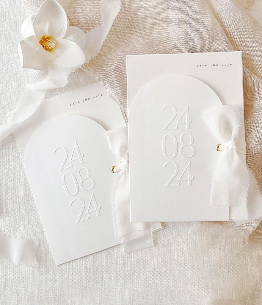 Svatební oznámení emboss Wedding date