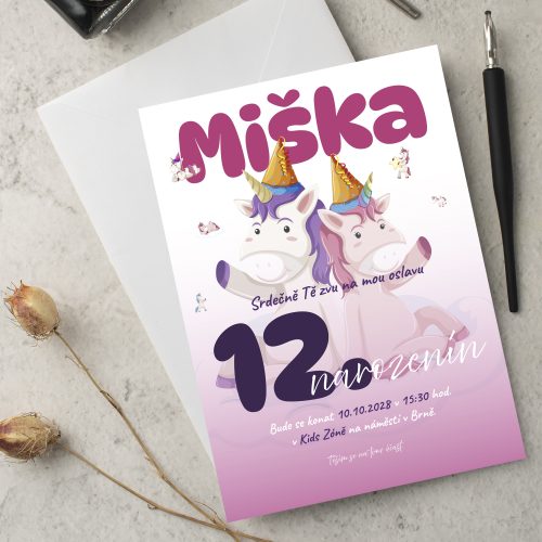 pozvánka na oslavu 12. narozenin