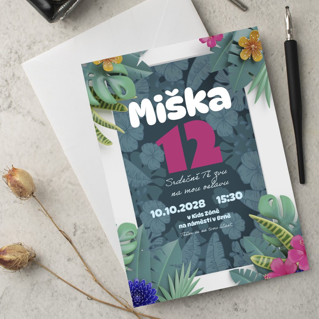 Pozvánka na oslavu 12. narozenin Džungle