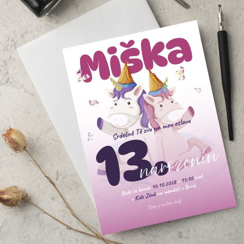 pozvánka na oslavu 13. narozenin