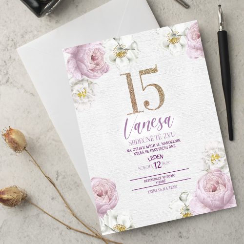 pozvánka na oslavu 15. narozenin