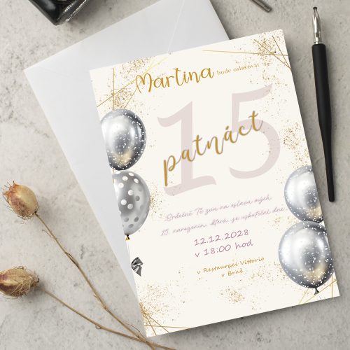pozvánka na oslavu 15. narozenin