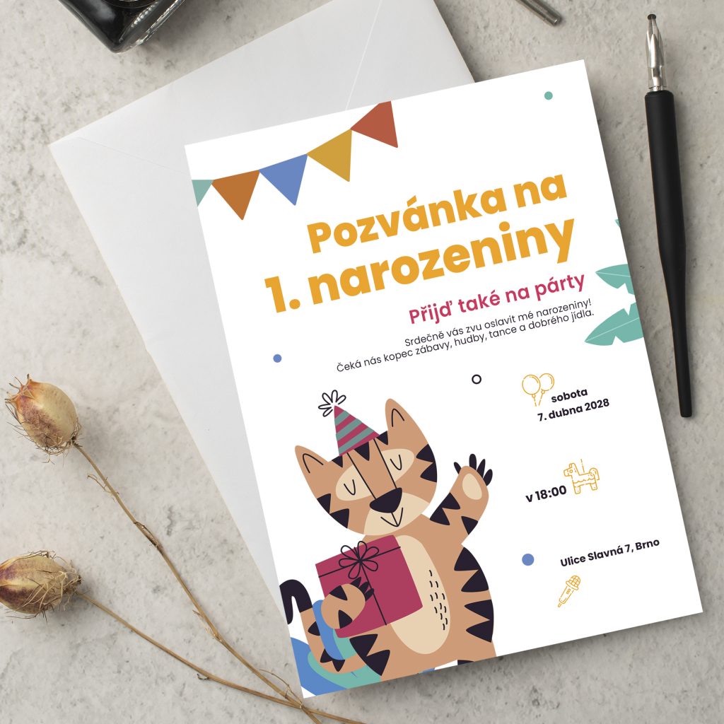 Pozvánka na oslavu 1. narozenin Typ 2