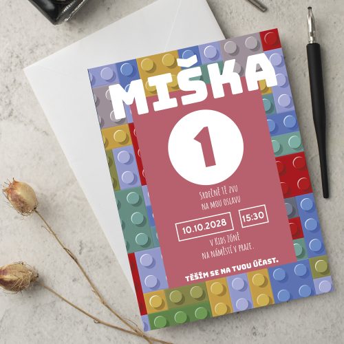 Pozvánka na oslavu 1. narozenin Lego