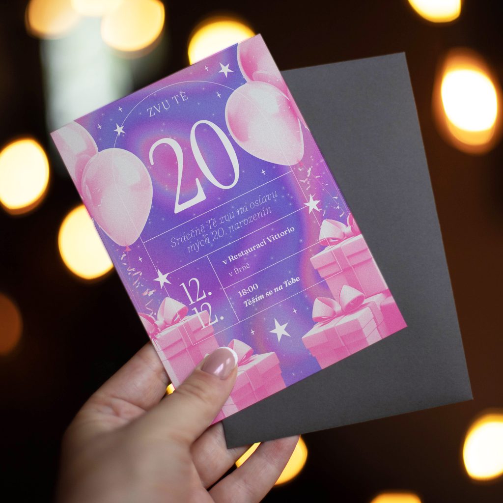 Pozvánka na oslavu 20. narozenin Ballons