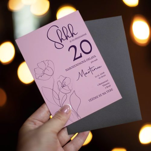 pozvánka na oslavu 20. narozenin