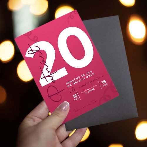 pozvánka na oslavu 20. narozenin