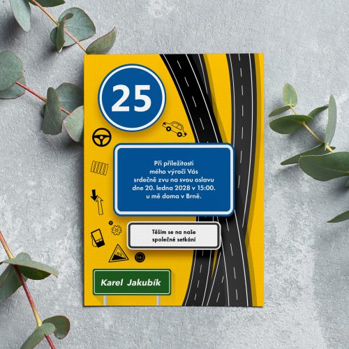 pozvánka na oslavu 25. narozenin
