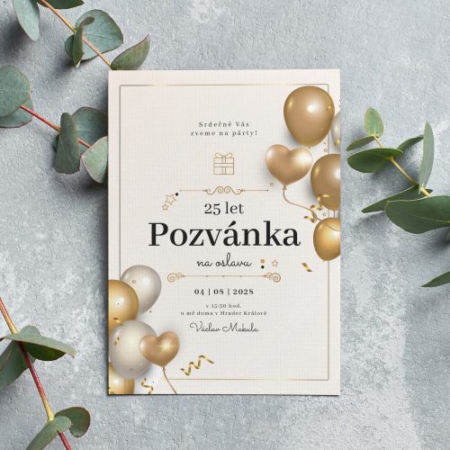 pozvánka na oslavu 25. narozenin