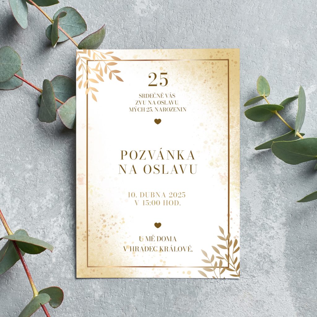 Pozvánka na oslavu 25. narozenin Luxusní