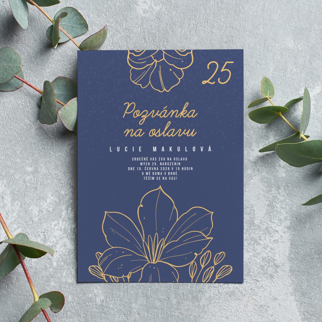 Pozvánka na oslavu 25. narozenin Zlatý květ