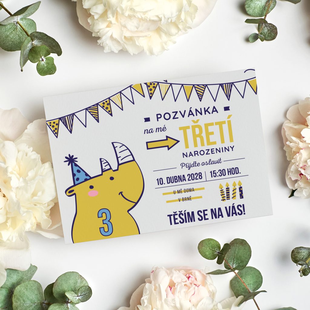 Pozvánka na oslavu 3. narozenin