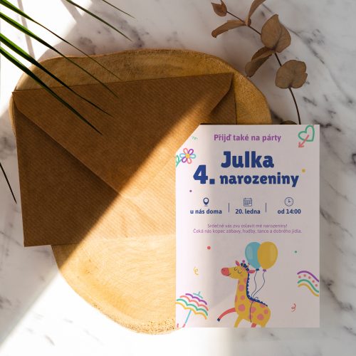 pozvánka na oslavu 4 narozenin