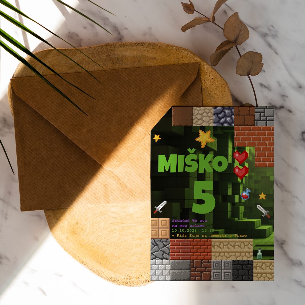 Pozvánka na oslavu 5. narozenin Minecraft