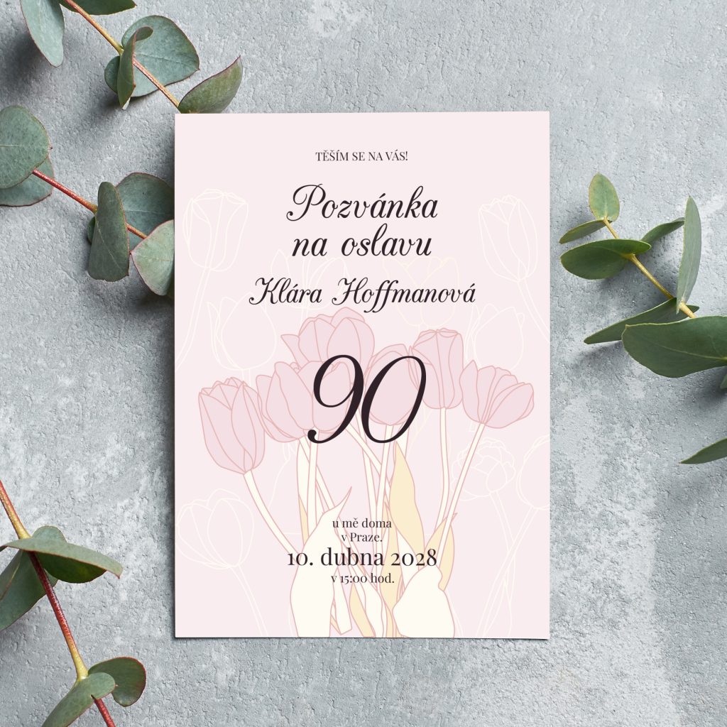Pozvánka na oslavu 90. narozenin