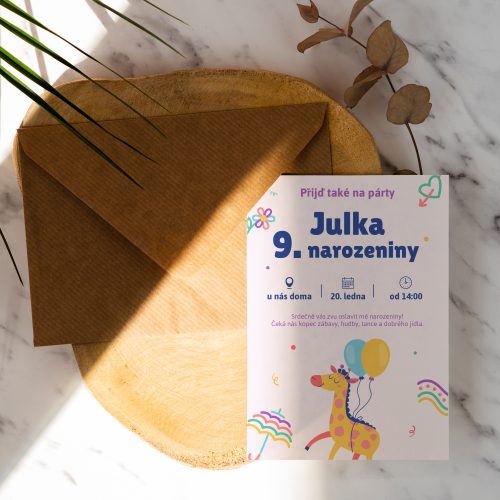 pozvánka na oslavu 9. narozenin