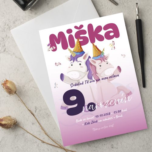 pozvánka na oslavu 9. narozenin