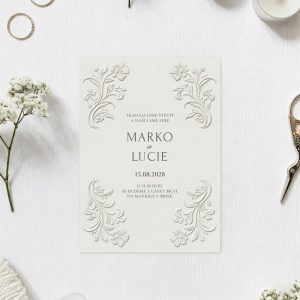 svatební oznámení slepotisk emboss