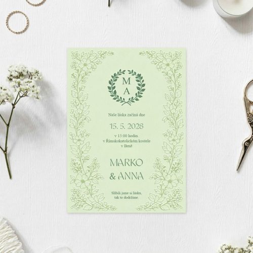 svatební oznámení slepotisk emboss