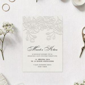 svatební oznámení slepotisk emboss
