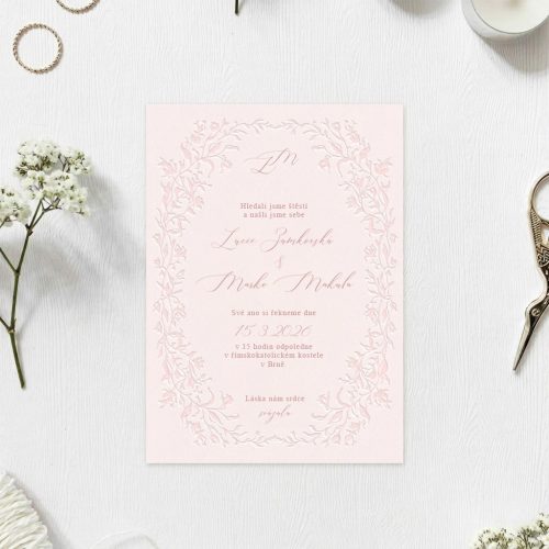 svatební oznámení slepotisk emboss