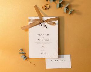 svatební oznámení s mašlí
