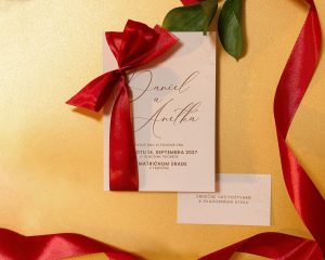 svatební oznámení s mašlí