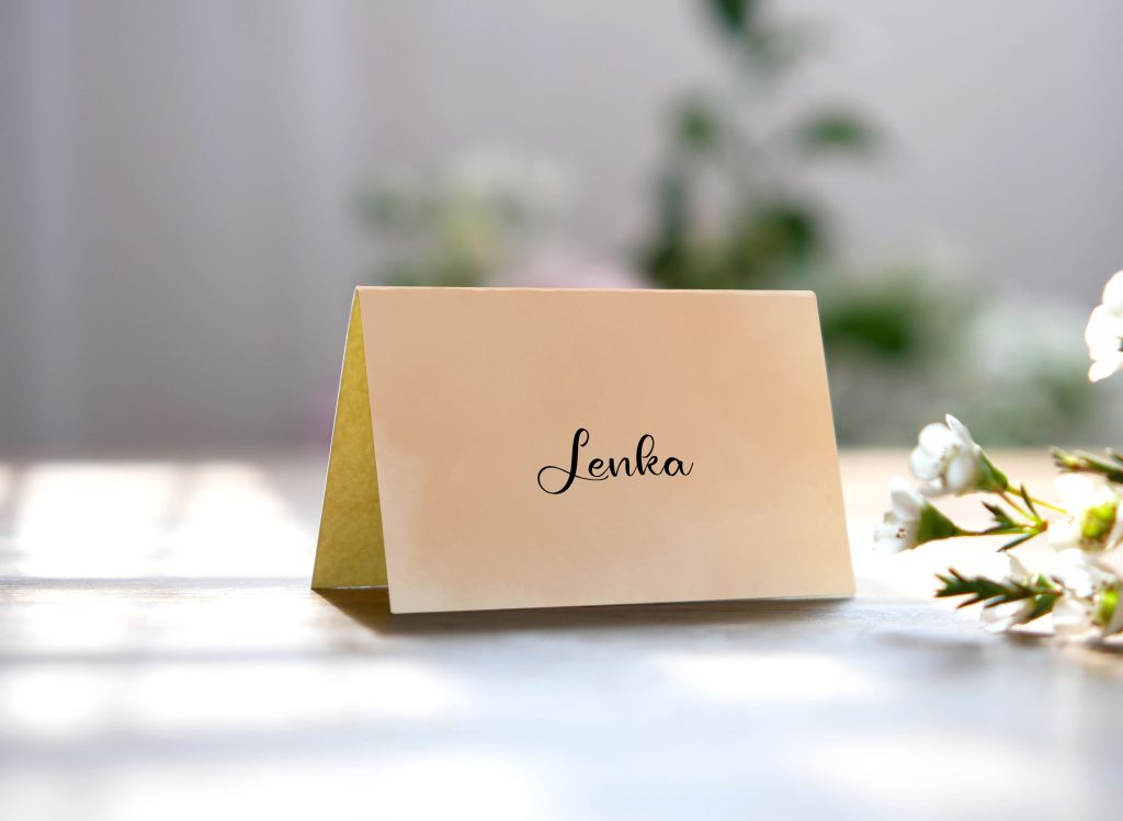 Jmenovka na svatební stůl Dlane