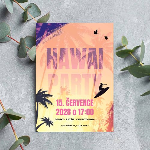 pozvánka na hawai party