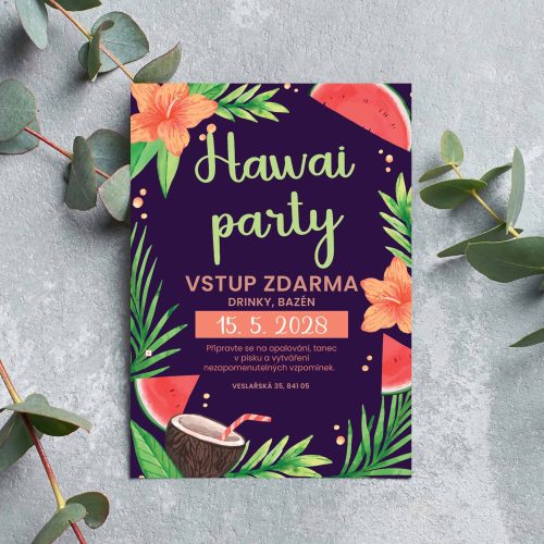 pozvánka na hawai party