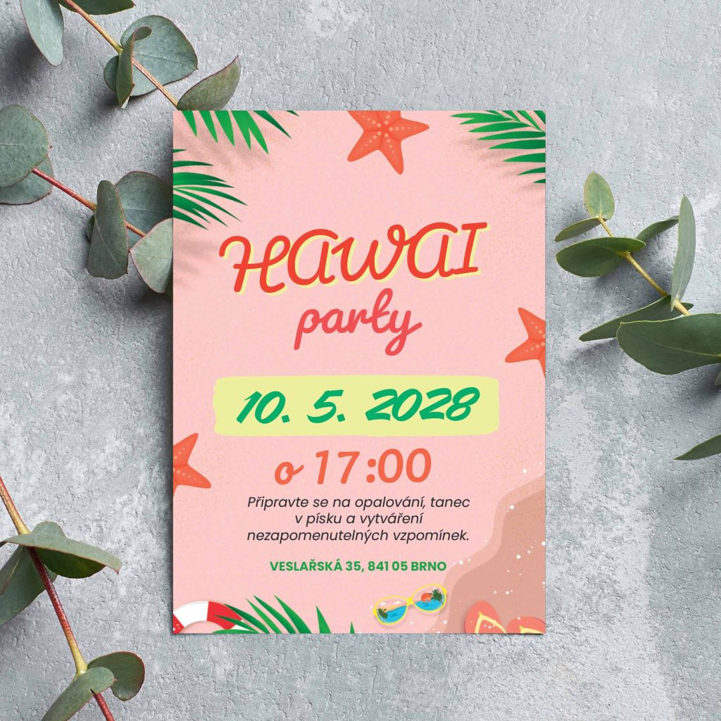 Pozvánka na Hawai party 1