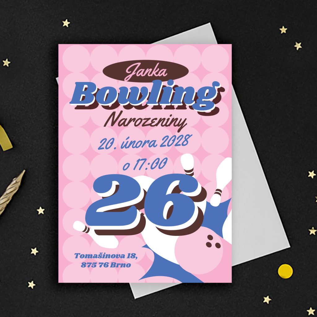 Pozvánka na narozeniny Bowling 2