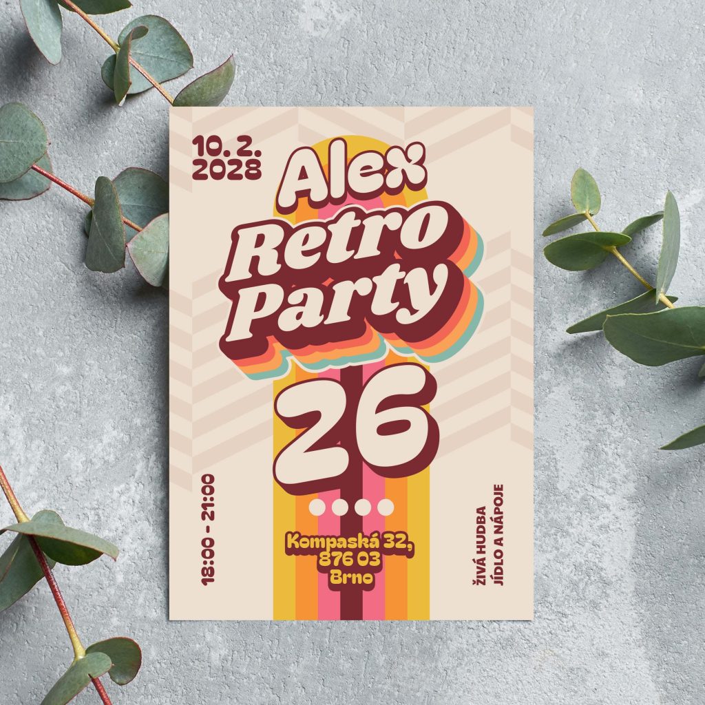 Retro pozvánka na narozeniny 5