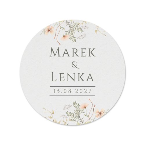kulatá svatební samolepka