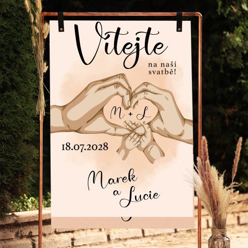 uvítací cedule na svatbu
