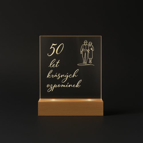 Svítící LED lampa k 50. narozeninám