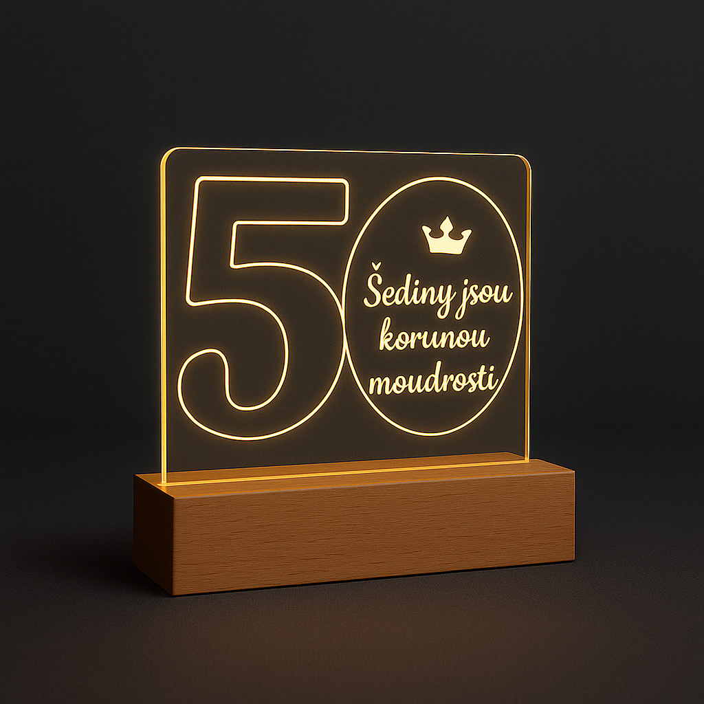 Svítící LED lampa k 50. narozeninám 2 1 Svítící LED lampa k 50. narozeninám 2