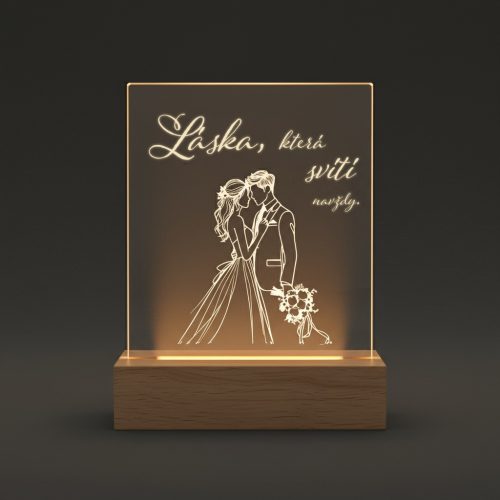 Svítící LED lampa jako svatební dar 1