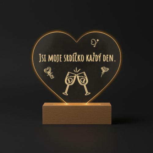 Svítící LED lampa k Valentýnu 1